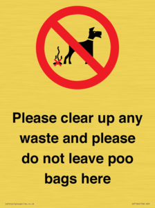 Please clear up any waste and please do not leave poo bags here